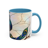 Minimal Peacock Stained Glass Style Mug