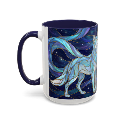 Wolf Kiss Stained Glass Style Mug