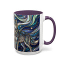 Twin Wolves Stained Glass Style Mug