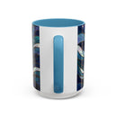 Celestial Blue Wolf Stained Glass Style Mug