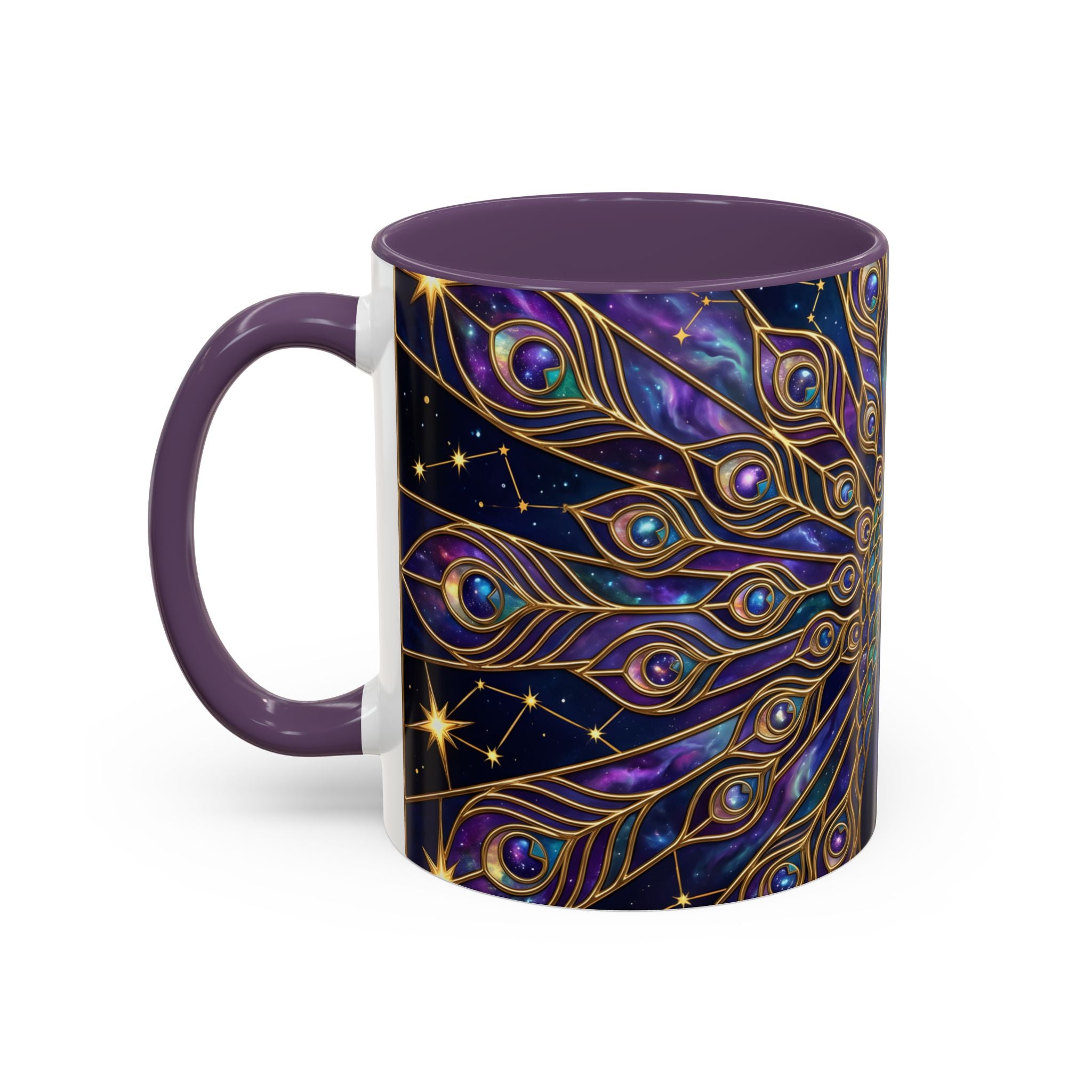 Celestial Peacock Stained Glass Style Mug