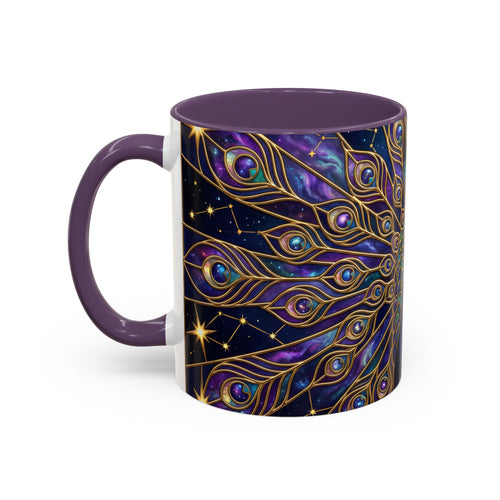 Celestial Peacock Stained Glass Style Mug