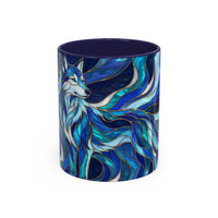 Cobalt Wolf Stained Glass Style Mug