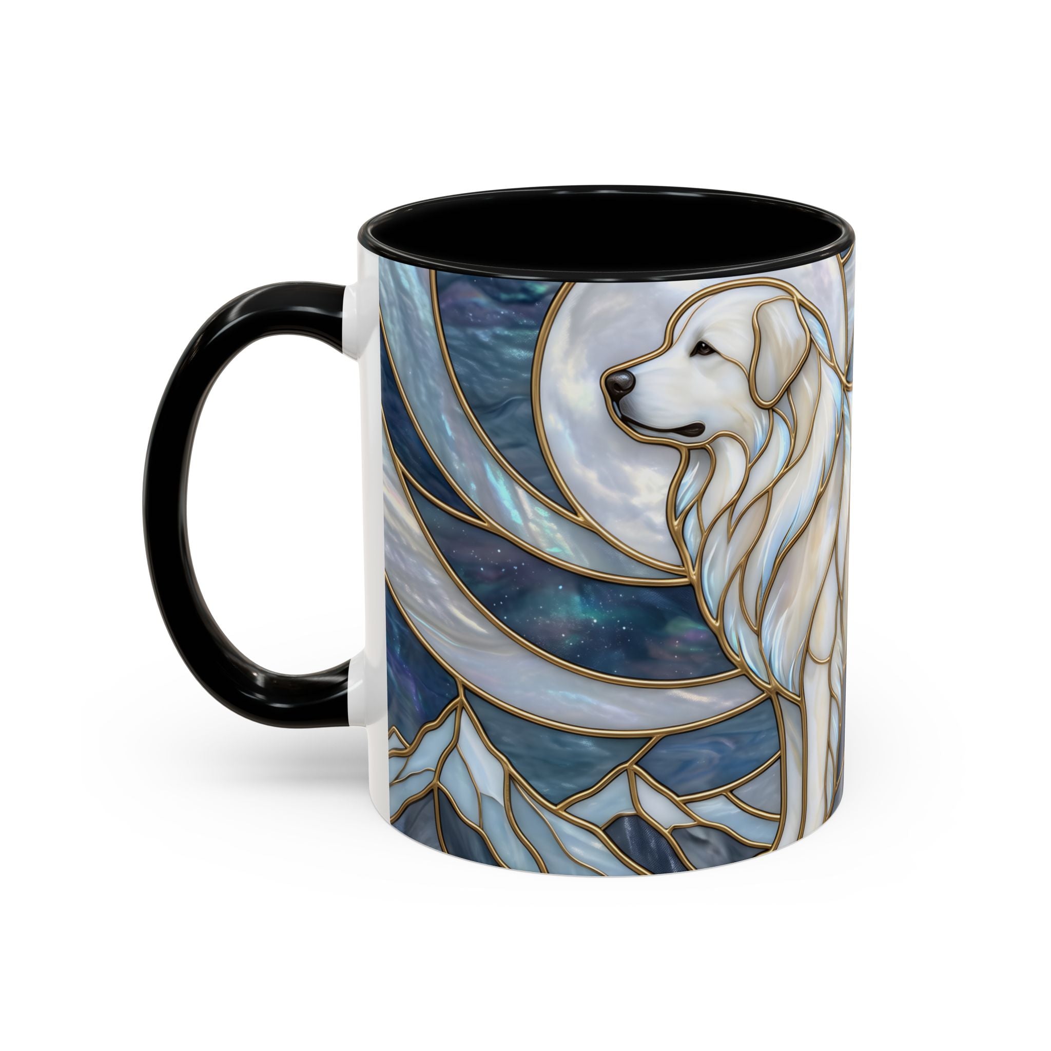 Moonlight Great Pyrenees Stained Glass Style Mug