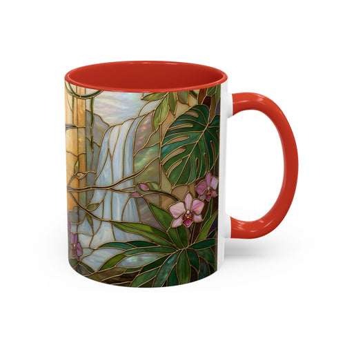 Tropical Hummingbird Stained Glass Style Mug