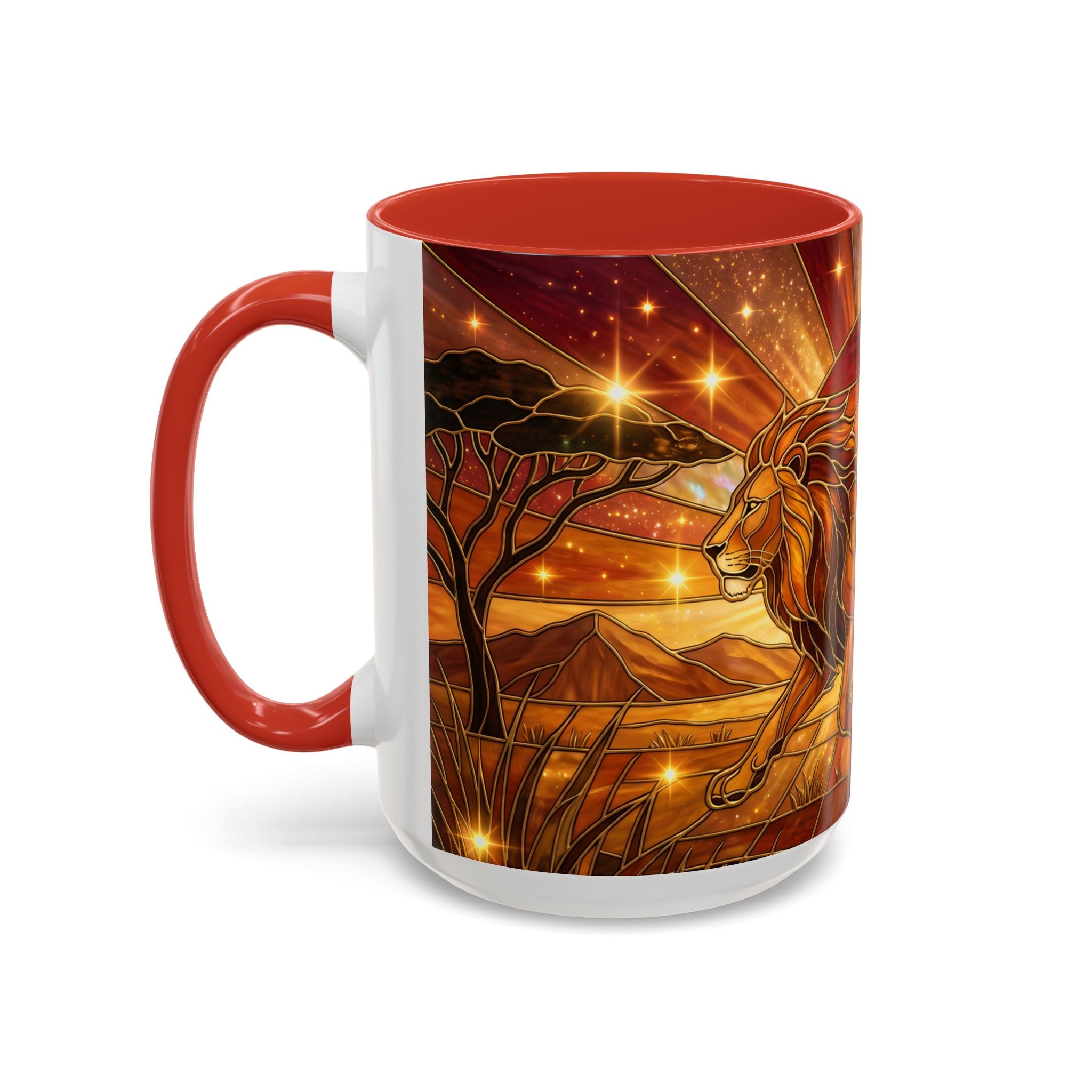 Savannah Lion Stained Glass Style Mug