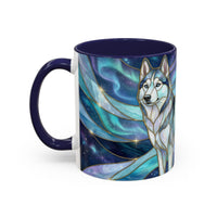 Aurora Husky Stained Glass Style Mug