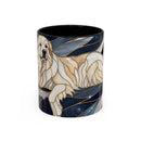 Navy Glow Great Pyrenees Stained Glass Style Mug