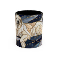 Navy Glow Great Pyrenees Stained Glass Style Mug