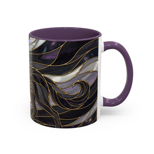Obsidian Wolf Stained Glass Style Mug