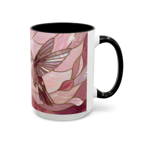 Pink Blossom Hummingbird Stained Glass Style Mug