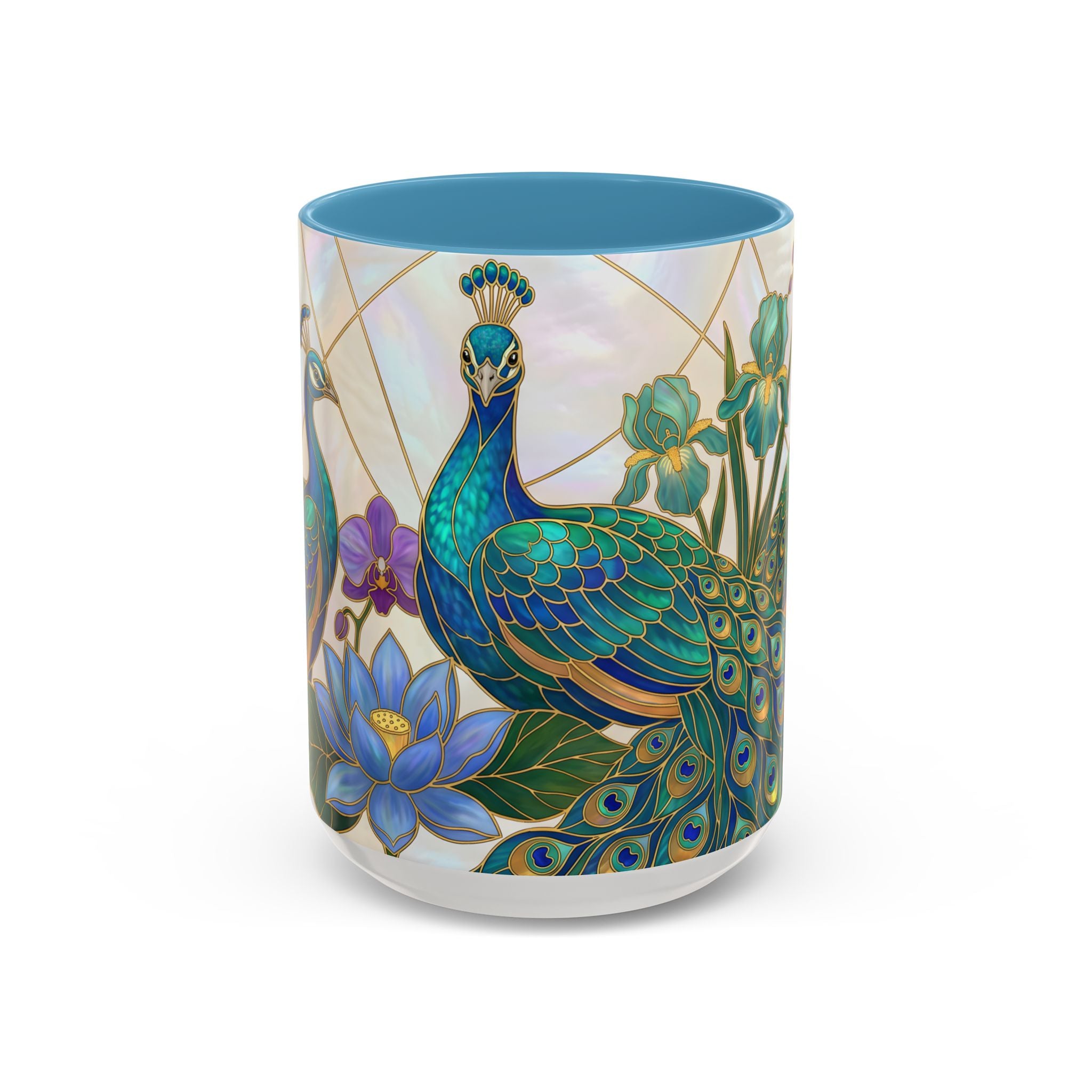 Garden Peacock Stained Glass Style Mug
