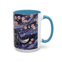 Night Sakura Wolf Stained Glass Style Wolf Coffee Mug