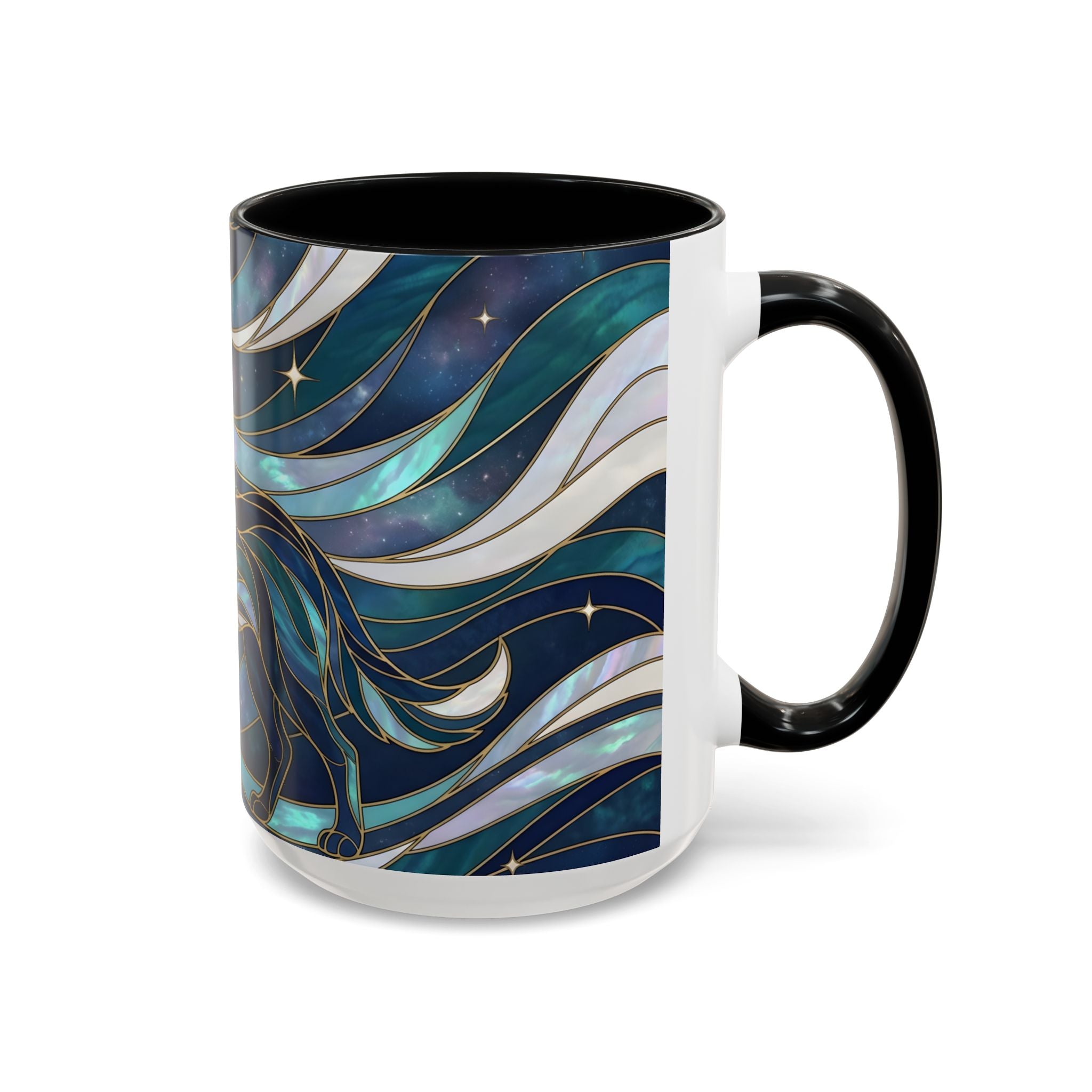 Moon Howl Wolf Stained Glass Style Mug
