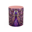 Purple Peacock Stained Glass Style Mug