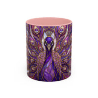 Purple Peacock Stained Glass Style Mug