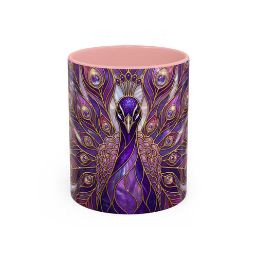 Purple Peacock Stained Glass Style Mug