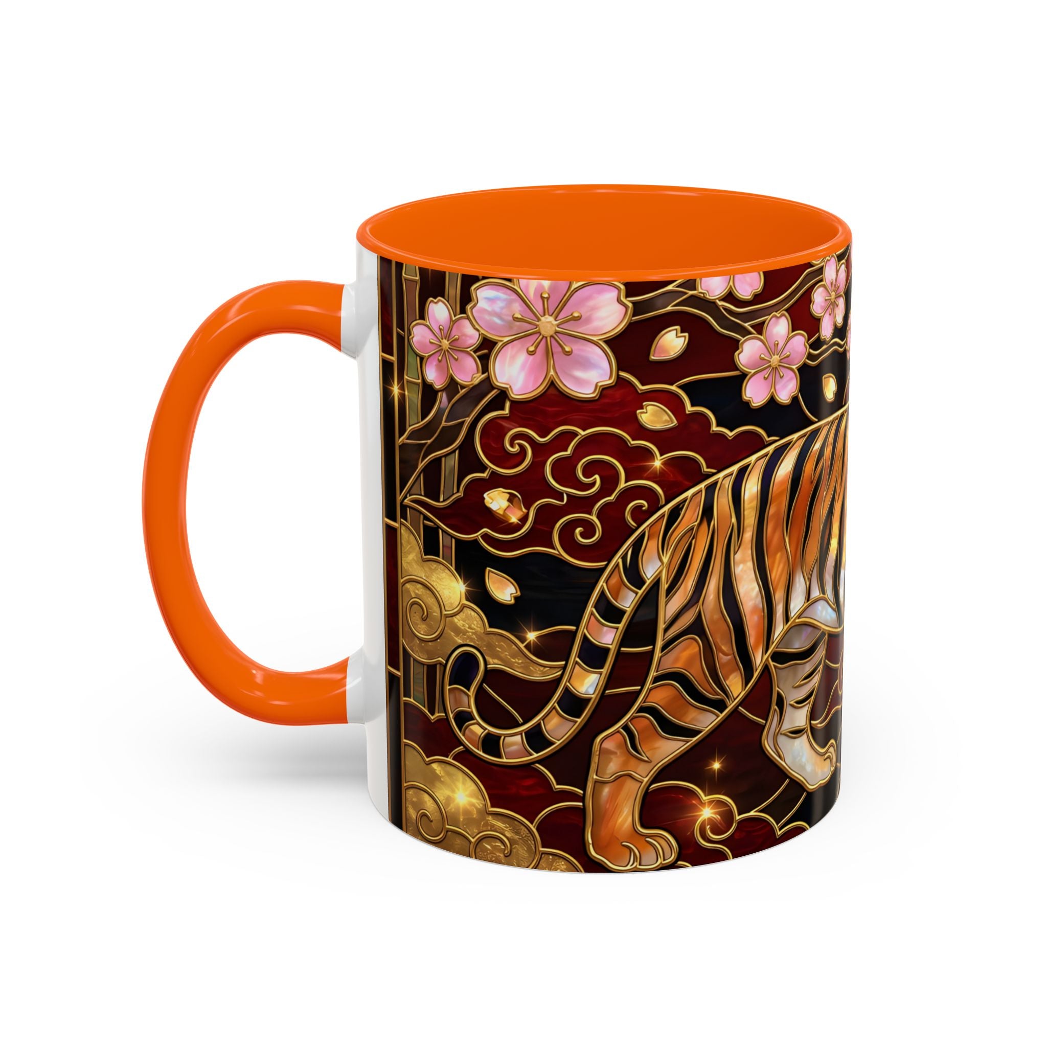 Sakura Tiger Stained Glass Style Mug