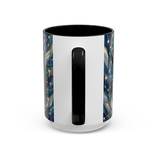Celestial Blue Fox Stained Glass Style Mug