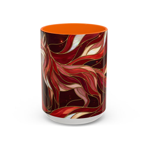 Scarlet Glow Fox Stained Glass Style Mug