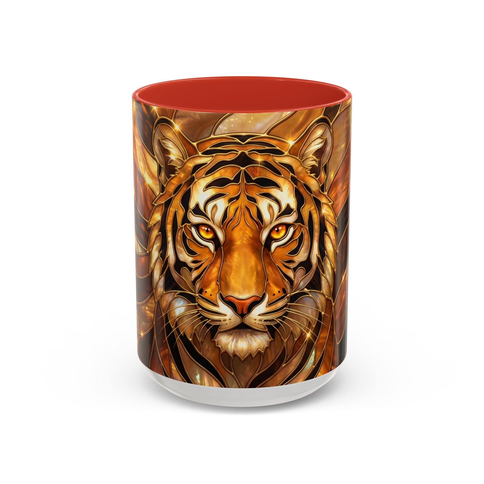 Amber Tiger Stained Glass Style Mug