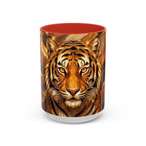 Amber Tiger Stained Glass Style Mug