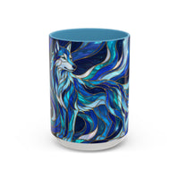 Cobalt Wolf Stained Glass Style Mug