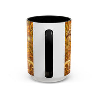 Golden Sakura Lion Stained Glass Style Mug