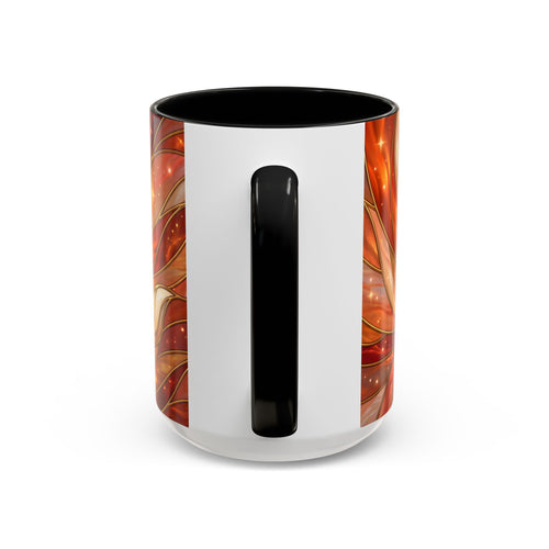 Orange Glow Fox Stained Glass Style Mug