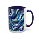 Cobalt Wolf Stained Glass Style Mug