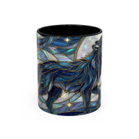 Sapphire Wolf Stained Glass Style Mug