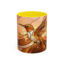 Honey Glow Hummingbird Stained Glass Style Mug