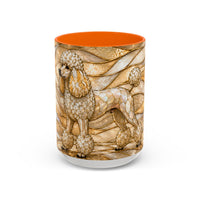 Golden Glow Poodle Stained Glass Style Mug