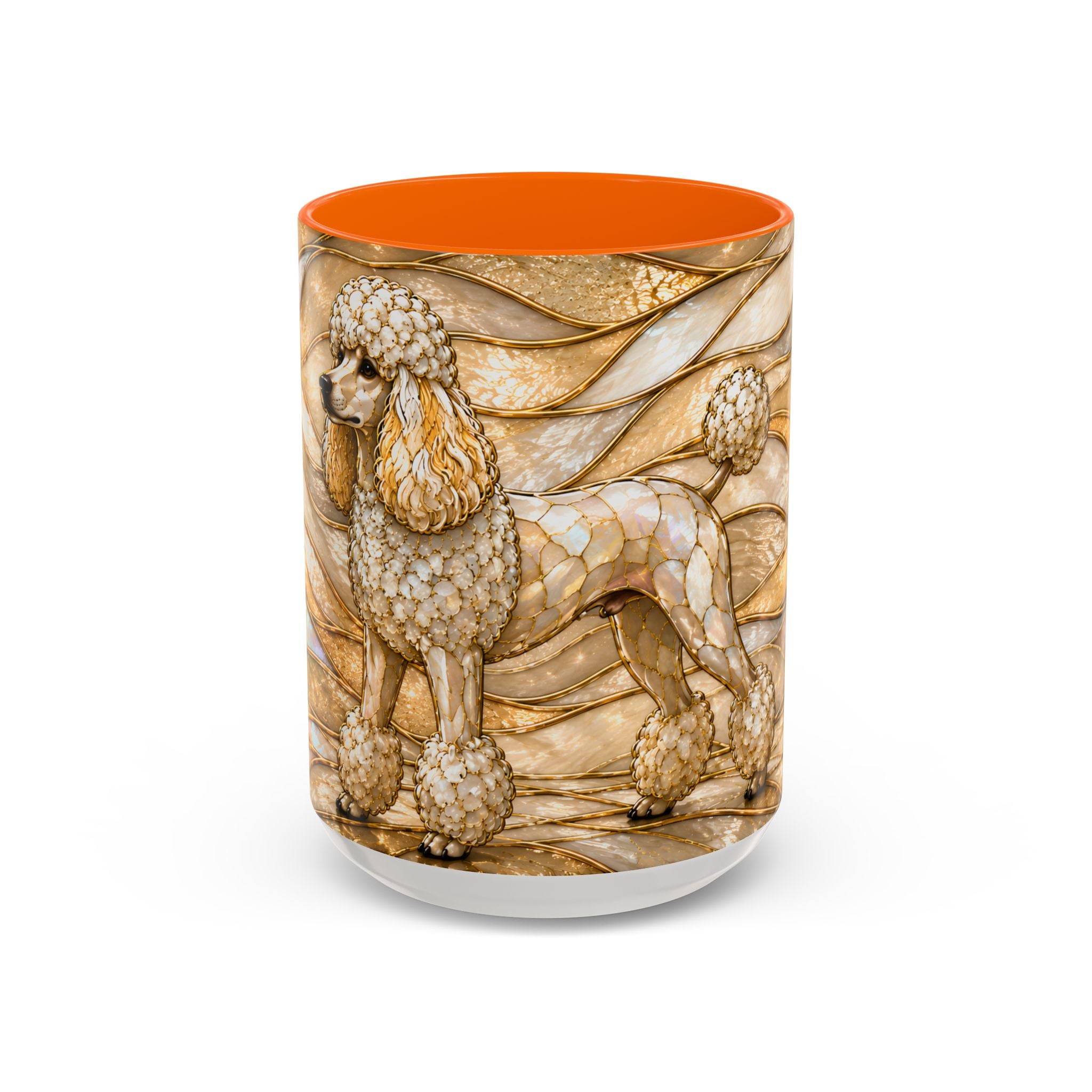 Golden Glow Poodle Stained Glass Style Mug