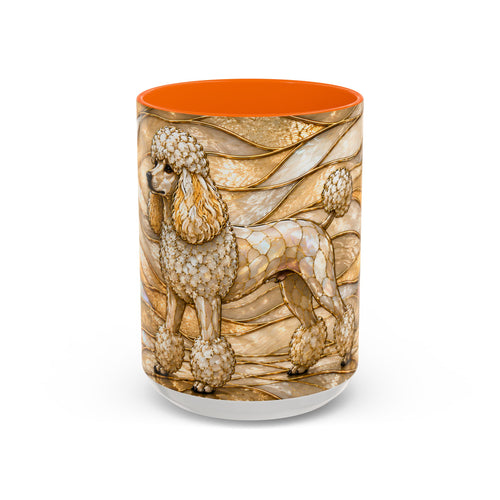 Golden Glow Poodle Stained Glass Style Mug