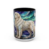 Aurora Peaks Great Pyrenees Stained Glass Style Mug