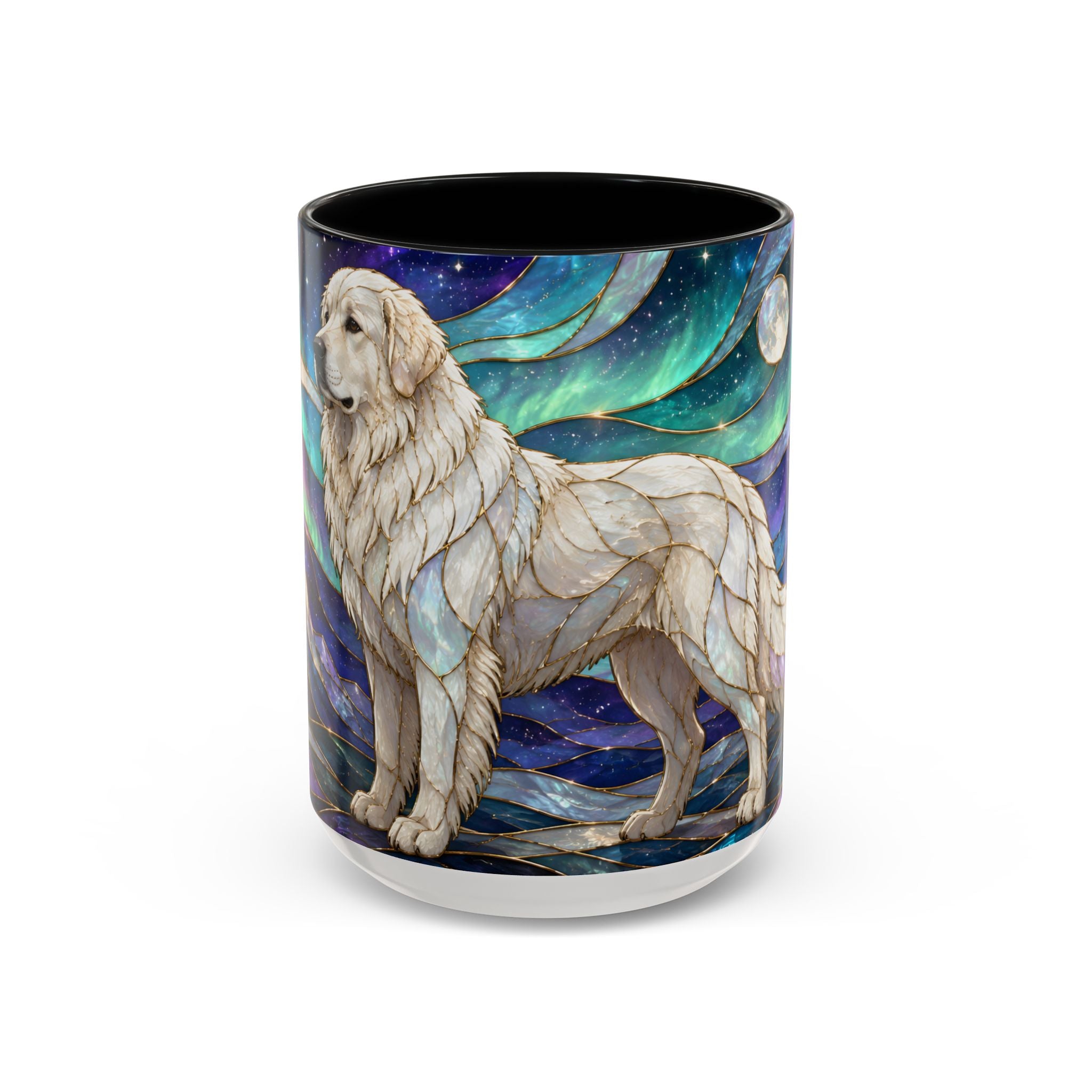 Aurora Peaks Great Pyrenees Stained Glass Style Mug