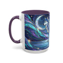 Moonlit Lake Wolf Stained Glass Style Mug