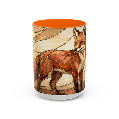 Honey Light Fox Stained Glass Style Mug