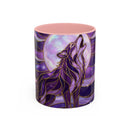Amethyst Wolf Stained Glass Style Mug