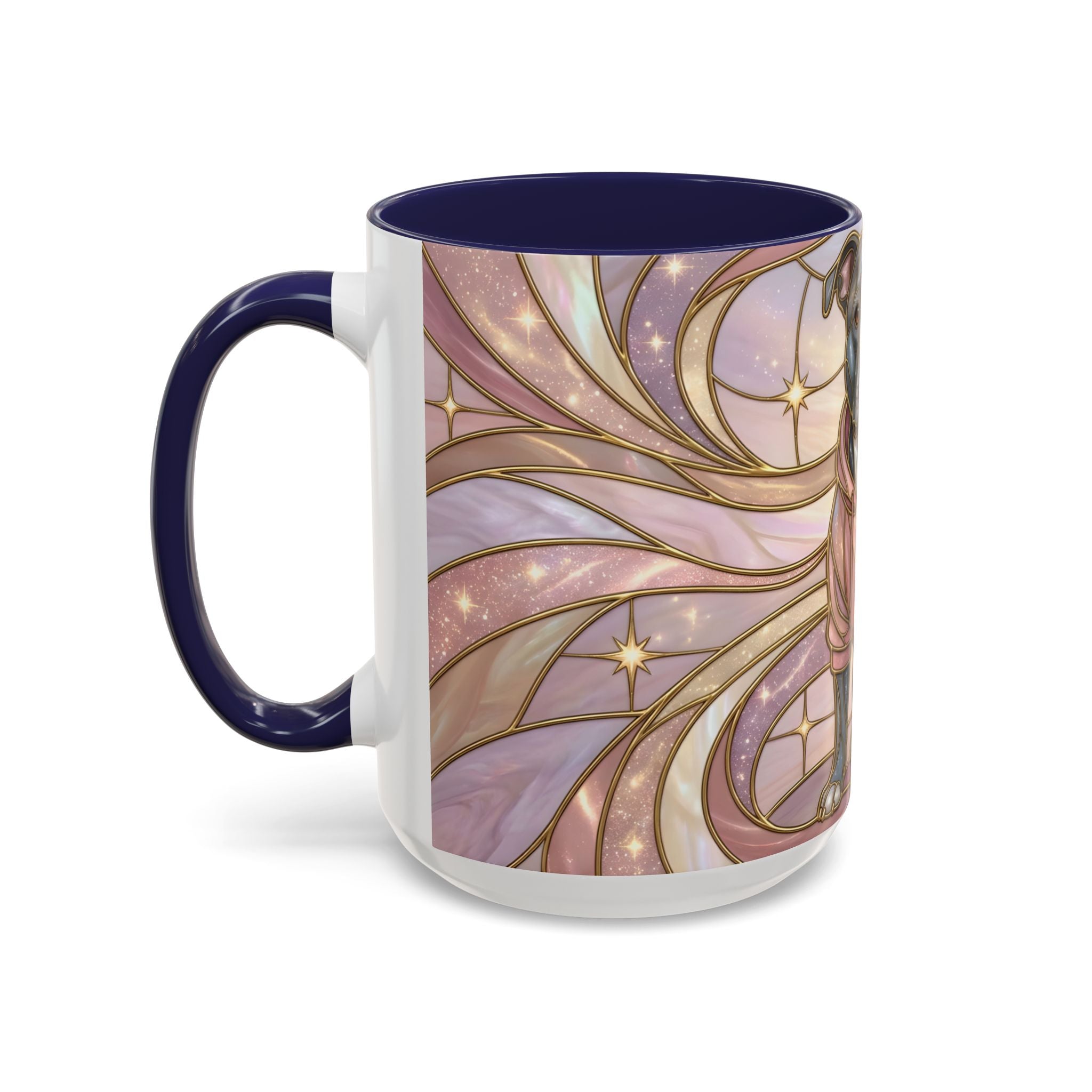 Pink Starlight Staffy Stained Glass Style Mug