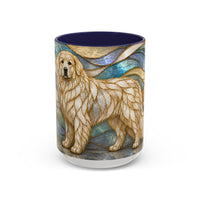 Blue Glow Great Pyrenees Stained Glass Style Mug