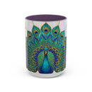 Floral Peacock Stained Glass Style Mug