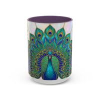 Floral Peacock Stained Glass Style Mug