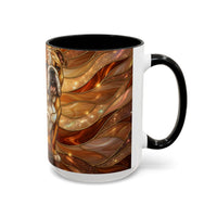 Amber Bulldog Stained Glass Style Mug