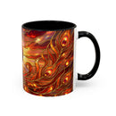 Sunset Peacock Stained Glass Style Mug
