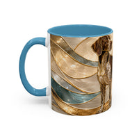 Warm Glow German Shorthaired Pointer Stained Glass Style Mug