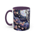 Night Sakura Wolf Stained Glass Style Wolf Coffee Mug