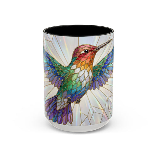 Rainbow Hummingbird Stained Glass Style Mug