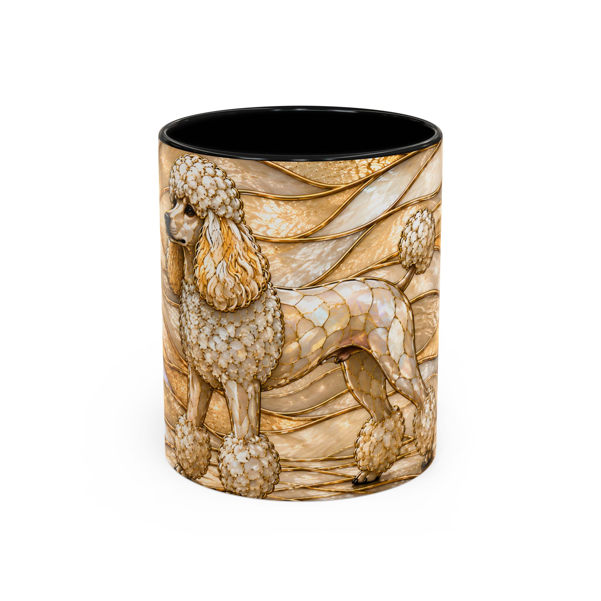 Golden Glow Poodle Stained Glass Style Mug